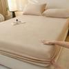 Velvet Thermal Mattress Cover Plush Fabric Sheets for Winter Soft Elastic Bedspread Solid Color Mattress Cover for Home  Home