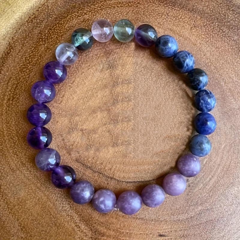 Six-Stone Natural Bracelet: Amethyst, Tiger Eye, Lapis Lazuli & More