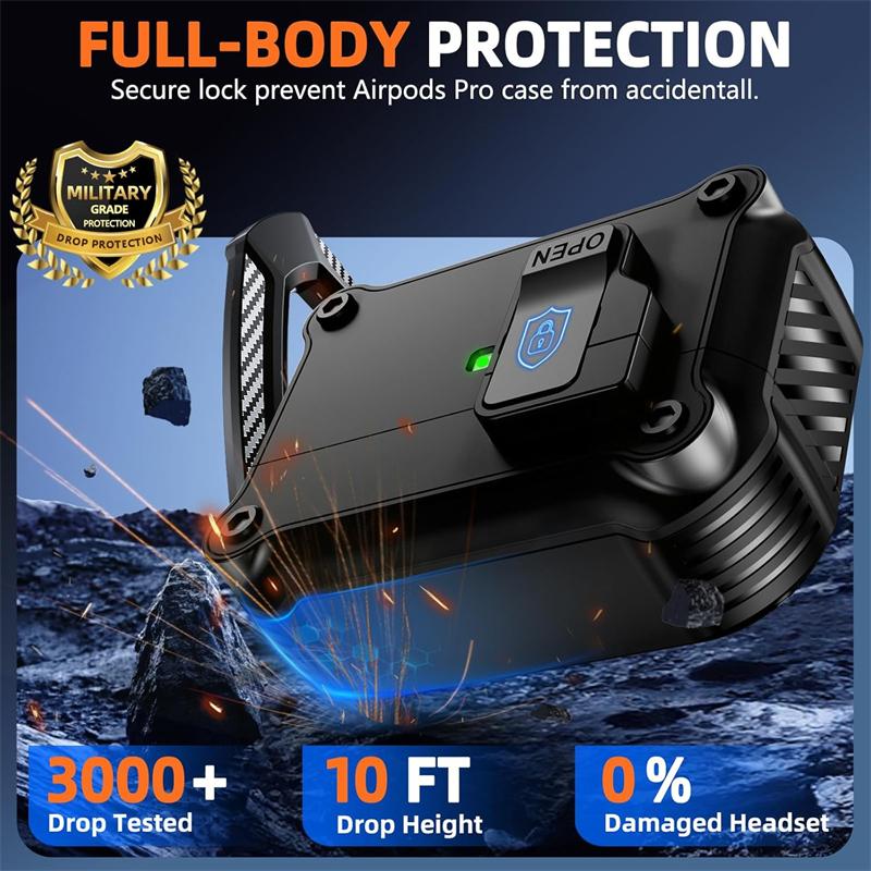 Automatic Pop-up Shockproof Hard Earphone Case for Airpods 4 2024 3 1 Pro 2 Pro2 Headphone Cover for Air Pods 4 Gen with Hook