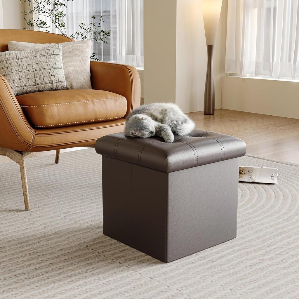 YOUDENOVA Folding Storage Storage Ottoman with Memory Foam Step Stool for Living and 160kg Weight Capacity Stool, Pad, Footrest, Rooms, Entryways,