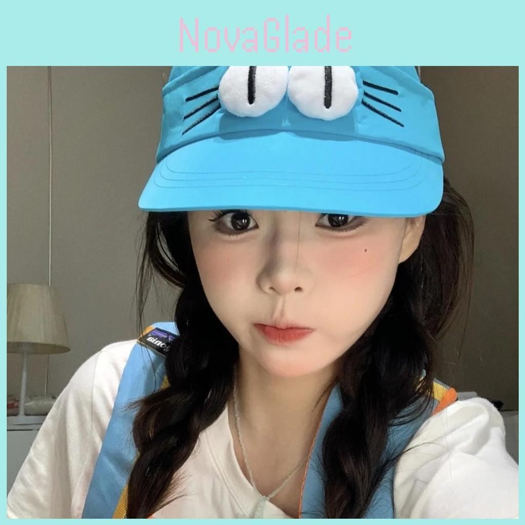 Big Eyes Cat Street Style Sun Hat With Breathable Material For Summer Outdoor Activities