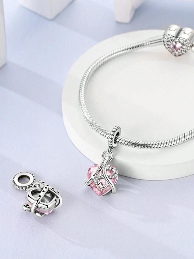 Valentine'S Day Love Roses Beads Charm Copper Plated Fit Charms Copperoriginal Bracelet For Jewelry Making Diy Charm