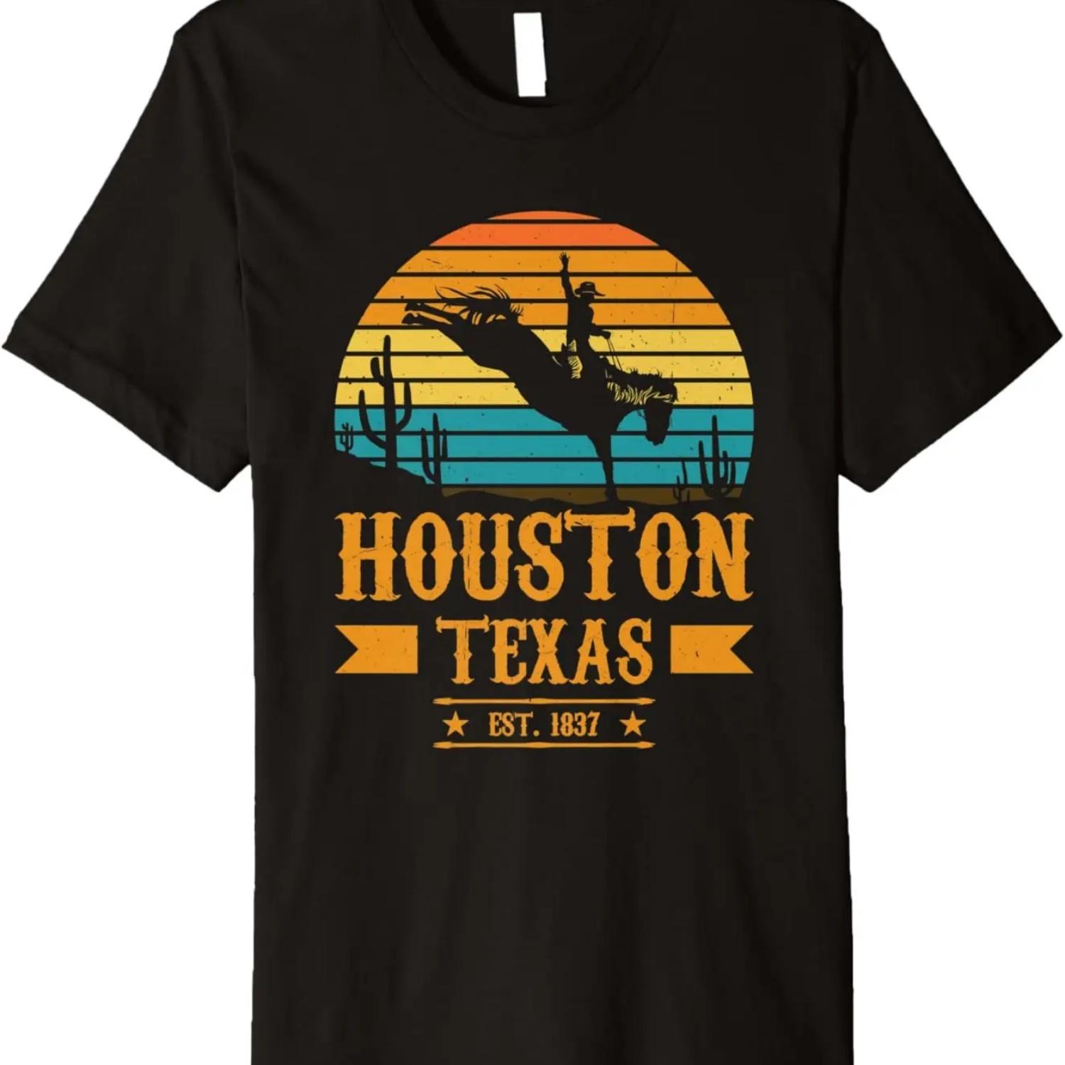 Houston Texas Rodeo Rider Horse - Houston Souvenir Texas Premium T-Shirt S