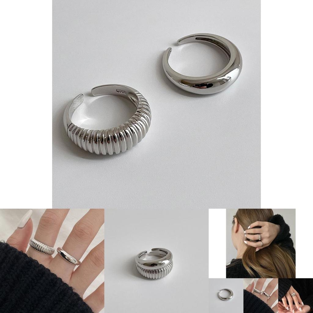 Elegant S925 Silver Ring For Women With Unique Geometric Design And Adjustable Size