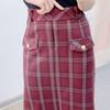 Spring 2026 Counter Collection: High-Waisted Plaid Wool Knee-Length Skirt 266/H6