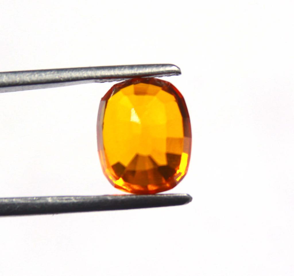 6.65 Carat Cushion Shape Beautiful Orange Sapphire Certified Sri Lanka Gemstone SN536
