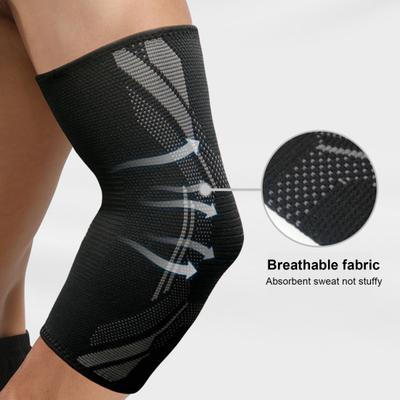 1Pc Knit Elbow Compression Sleeve Tendonitis Tennis Elbow Brace Anti-slip Breathable Sweat Absorbing Men Fitness Running Basketball Elbow Support