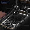 For SEAT Ateca 5F 2016-2025 For Cupra Ateca 5F 2018-2025 Real Soft Carbon Fiber Sticker LHD RHD Manual Car Gear Shift Panel Trim
