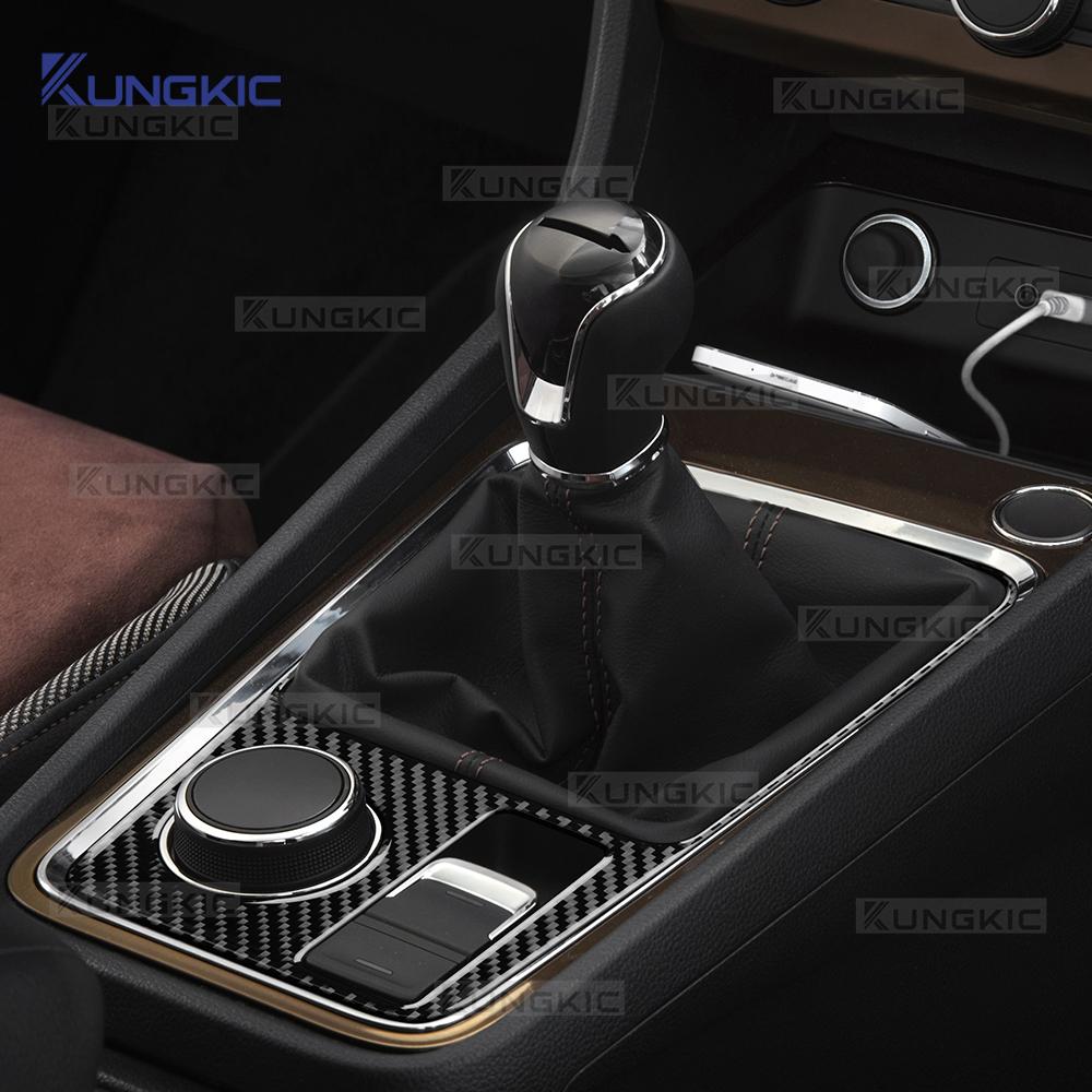 For SEAT Ateca 5F 2016-2025 For Cupra Ateca 5F 2018-2025 Real Soft Carbon Fiber Sticker LHD RHD Manual Car Gear Shift Panel Trim