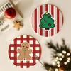 Christmas Style Coaster Heat-insulating Dining Table Mat Round Placemats Cup Pad Kitchen Accessories New Year Decoration 2026