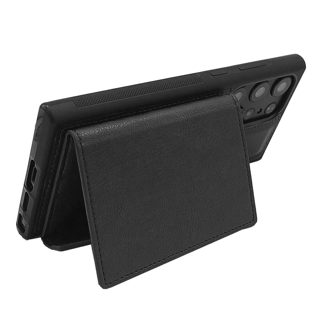 For Samsung Galaxy S25 Ultra Case Card Bag Kickstand TPU+PU Phone Cover