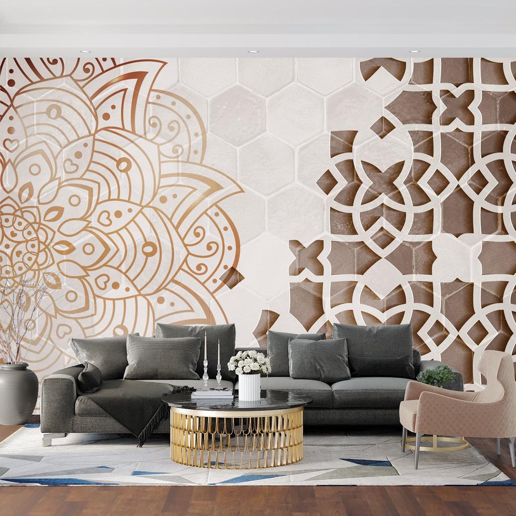 Wallpaper Mandala White Geometric