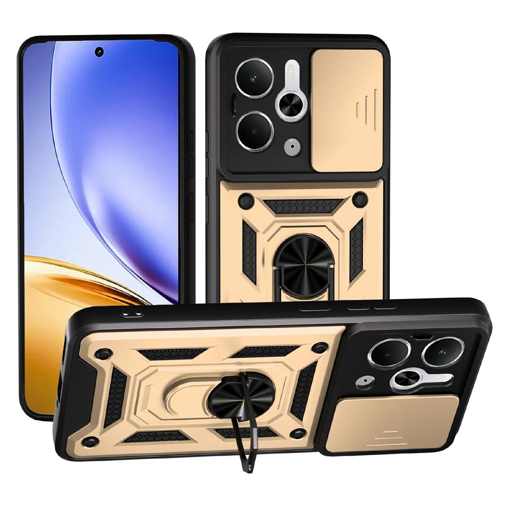 For Realme P3 5G/14 5G Case with Slide Camera Lid PC + TPU Kickstand Phone Cover