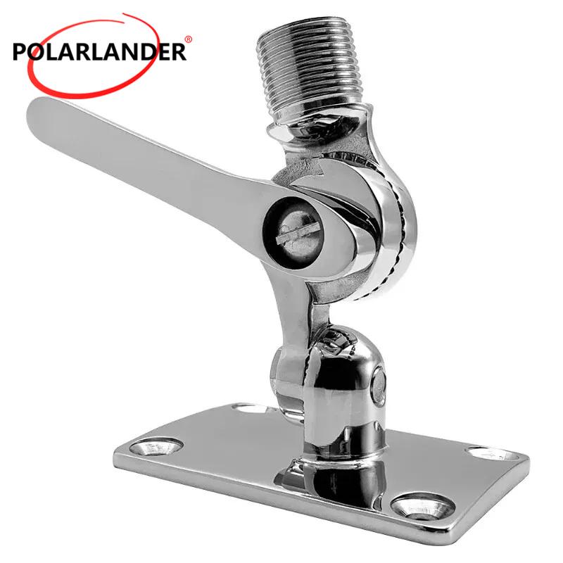 Dual Axis Adjustable Base Rustproof Aerial Stainless Marine 316 Steel Antenna Marine Hardware Aerial Yacht Antenna Base Mount серебряный