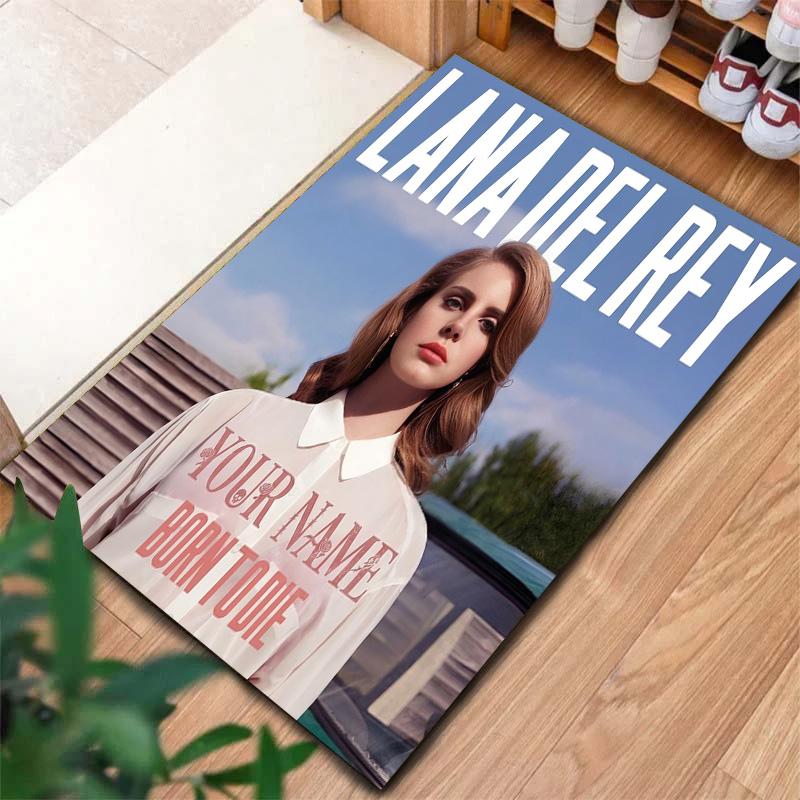 Lana Del Rey Fan Art Benutzerdefinierter Namens Teppich für Wohnzimmer Schlafzimmer Haus Sofa Dekoration Kinder Spiel Rutschfeste Fußmatte