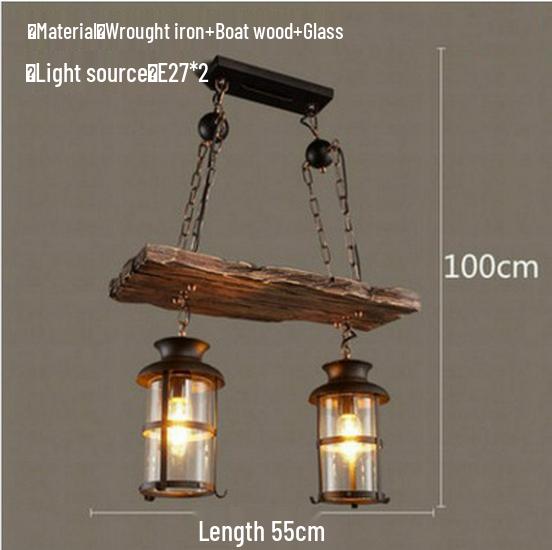 Vintage Industrial Wood Chandelier for Restaurants & Cafes