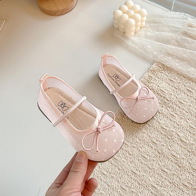 

Children Flat Shoes Girls Princess Shoe Spring Mesh Breathable Non Slip Soft Sole Bow Outdoor New Kids Fashion Casual Shoes 24