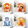Retro Japanese Style Prints Pillow Case Cotton Linen Fabric Square Zipper Pillowcase Home Decorative Living Room