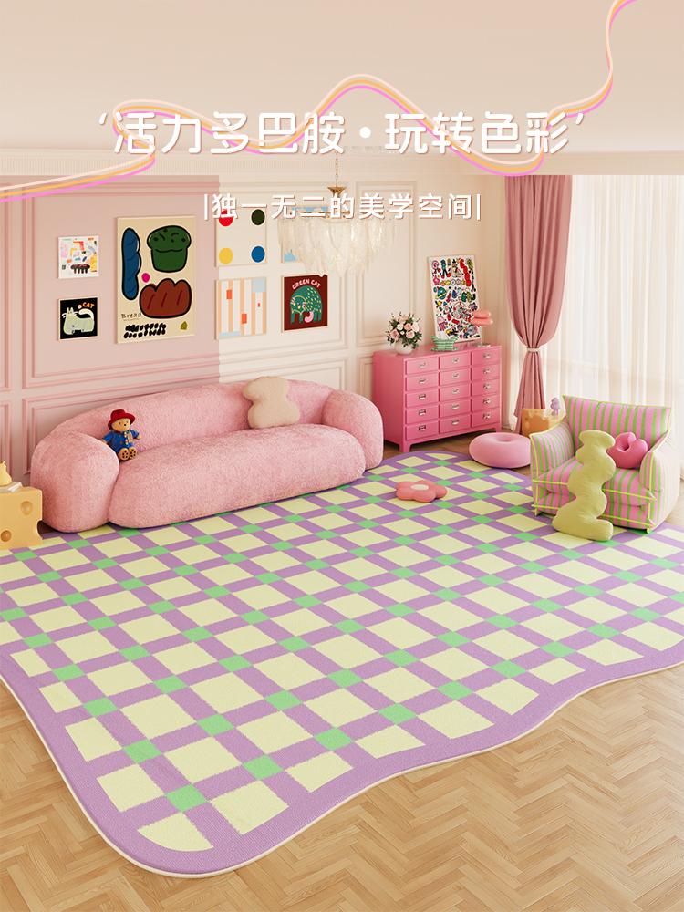 

Fluffy Pink Carpet Large Area Rugs for Living Room Soft Plush Dopamine Bedroom Decor Kids Mat 80*120cm