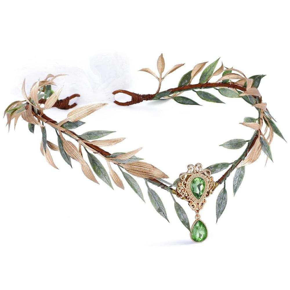 Leaf Wreath Elf Headband Simulate Tree Leaves Elven Princess Tiara Fairy Headpiece Flower Fairy