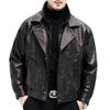Men's Slim Fit Plus Velvet Leather Jacket - Autumn/Winter Motorcycle Style with Stand Collar, Korean Trend Casual Wear.