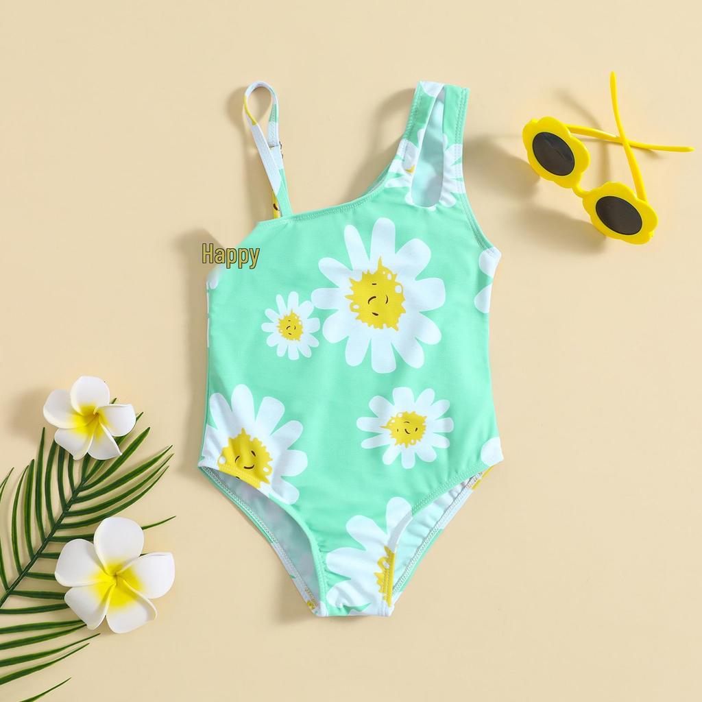 One-Shoulder Floral Strappy Swimsuit