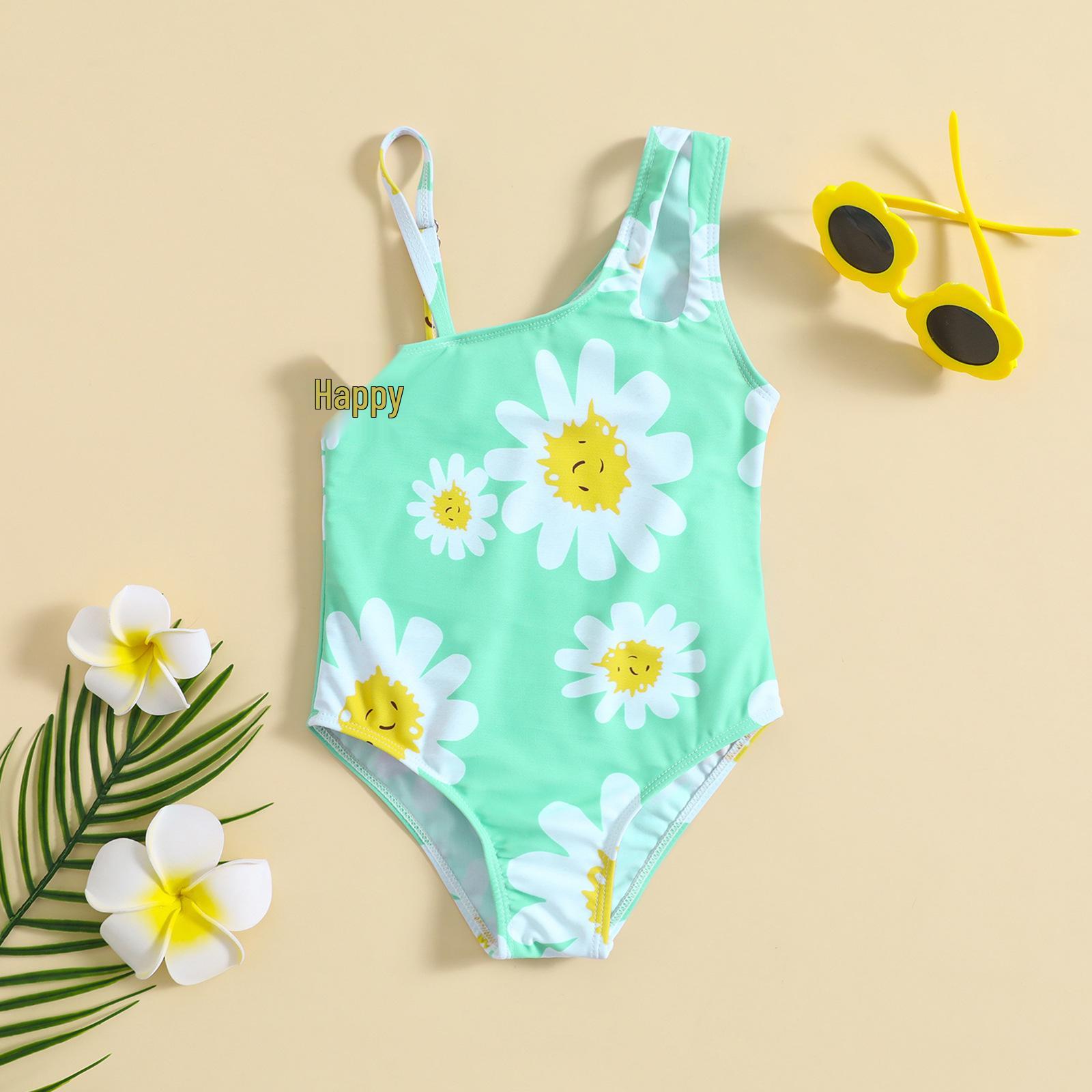 

One-Shoulder Floral Strappy Swimsuit 90 рожевий червоний колір
