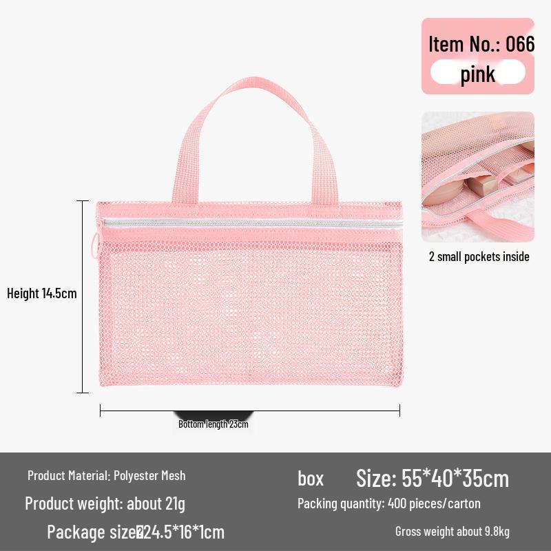 Geantă de înot portabilă din plasă cu buzunare multiple, poliester, de mână, organizator de plajă