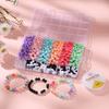 812 Stück/Karton 6/8/10mm Acryl Runde Facettierte Perlen Kits mit 0,8mm Elastischem Band für DIY Armband Halskette Schmuckherstellung Zubehör