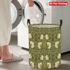 Collapsible Laundry Basket Large Round Waterproof Fabric Hamper Dirty Clothes Storage Bin Toy Organizer with Handles