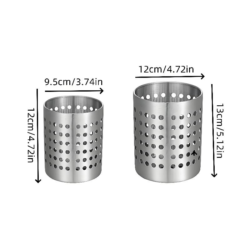 1/2 Piece Stainless Steel Cylindrical Chopstick Cutlery Storage Box Suitable For Home Kitchens, Restaurants, And Dormitories