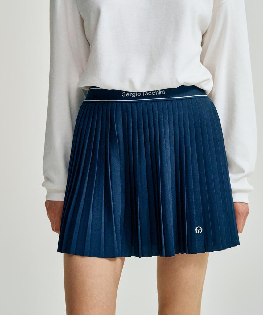 SERGIO TACCHINI W Flying Small Pleated Skirt (Navy)