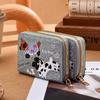 Women's Cute Sausage Dog Credit Card Wallet Double Zipper Coin Wallet RFID Multi Card Cover Men's Supplies Bag Small Wallet Gift