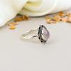 925 Sterling Silver Rose Quartz Gemstone Pear Shape Boho Ring For Women
