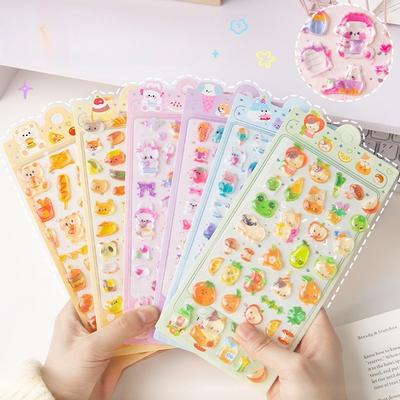 3D Puffy Stickers for Kid Cute Cartoon Animal Decals for Journal Phone Case Sparkle Craft Stickers for Children DIY Scrapbooking