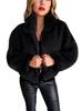 2025 European & American Women's Plush Faux Fur Zipper Cardigan Coat for Autumn & Winter