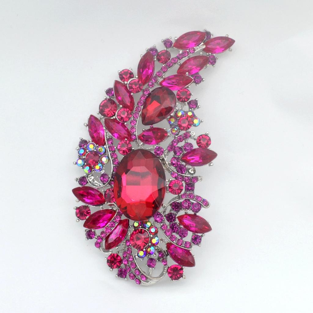 Luxury Full Crystal Exaggerated Broocch Badges For Women Men Elegant Rhinestone Waterdrop Pin  Lady Clothing Coat Corsages