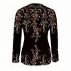 Elegant Floral Long Sleeve Cardigan Blouse for Women
