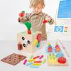 Wooden Children's Toys Paired To Catch Insects Fishing Pull Radish Set Multi-functional Puzzle