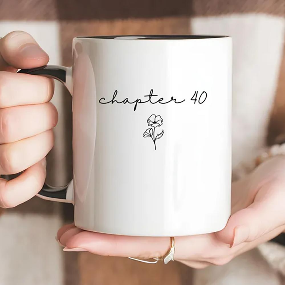 

Chapter 40 Mug 40 Birthday Gifts Idea for Women Coffee Cup Birthday Mug in My Forty Era Cup Party Table Decoration Accessories 8.2x9.5cm белый