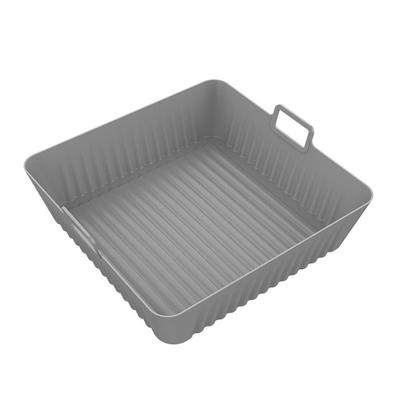 Air Fryer Silicone Pot Square 6.8in Foldable Air Fryer Basket Food Grade Non Stick Easy Cleaning Reusable Silicone Basket