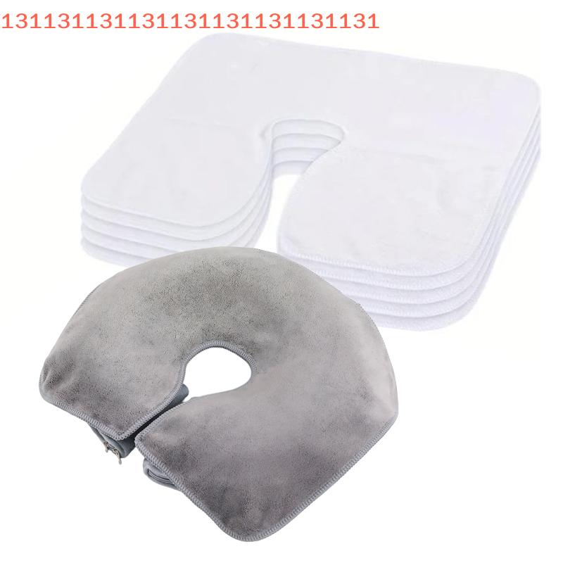 Headrest Cushion for Beauty SPA Massage Facial Care Supplies Microfiber U-Shaped Head Pad Towels Thickened Facial Pillow Covers