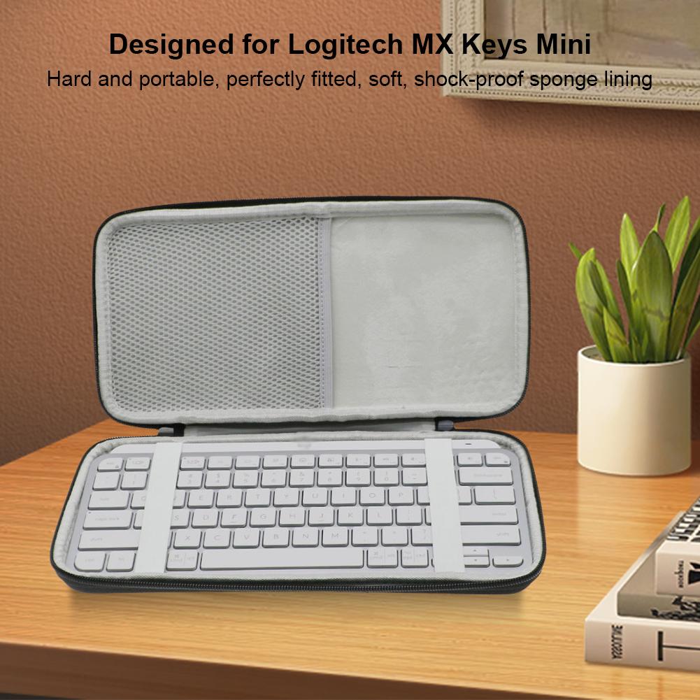 Bolsa de armazenamento protetora iluminada para teclado, bolsa de transporte para viagem para teclado sem fio Logitech MX Keys Mini