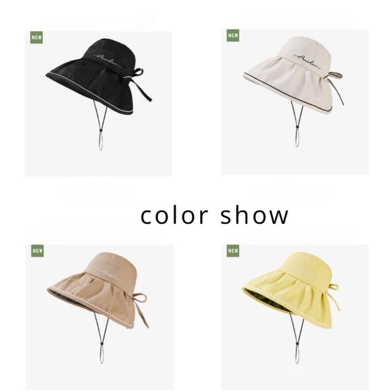 Casual Breathable Sun Protection Uv Protection Sunshade Hat Sunscreen Visors Folding Sunshade Travel Caps Embroidery Cap Panama Hat Fisherman Cap
