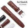Watch Strap for Swatch 17mm 19mm Genuine Leather Watchband High Quality Wristband Men Women Waterproof Soft Bracelet Accessories