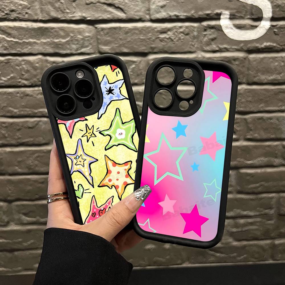 Cartoon Star Phone Case For IPhone 17 16 15 14 13 12 11 Pro Max Plus Silicone Shockproof Case