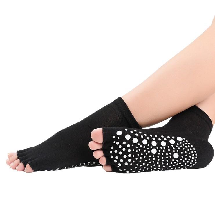 Women's Non-Slip Cotton Five-Finger Yoga Pilates Toe Socks
