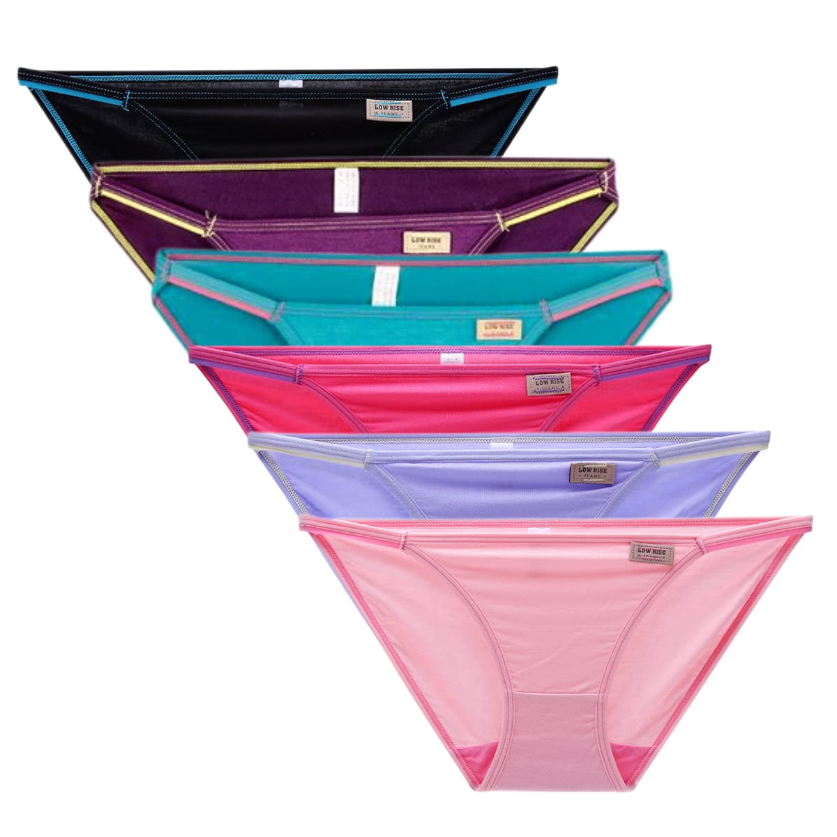 

Tonbobo Модальный Свободный Стиль Танцевальное Однотонное Сексуальное Нижнее Белье Женское С Заниженной Талией, Облегающее, Бикини/Танга С Высоким Вырезом Бедра, Цвет, [1/6 шт.]