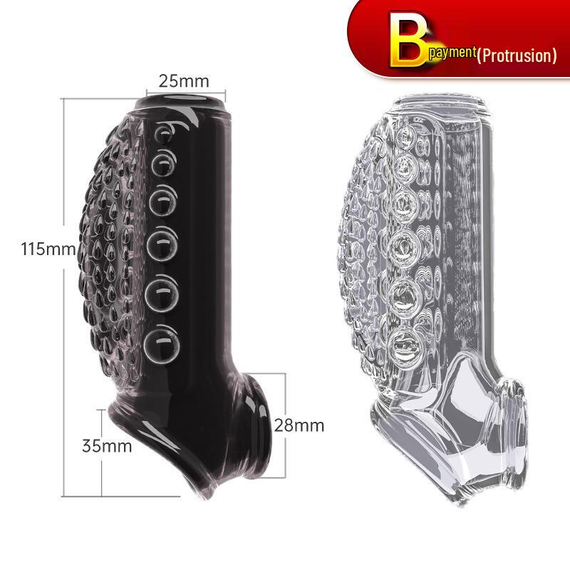 Men's Extra Thick Delaying Phallus Sleeve with Irregular Wolf Tooth Design