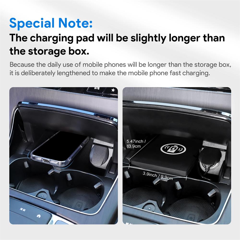 For Mercedes Benz GLC 2017-2022 Car Wireless Charger Phone Fast Charging Pad Mat